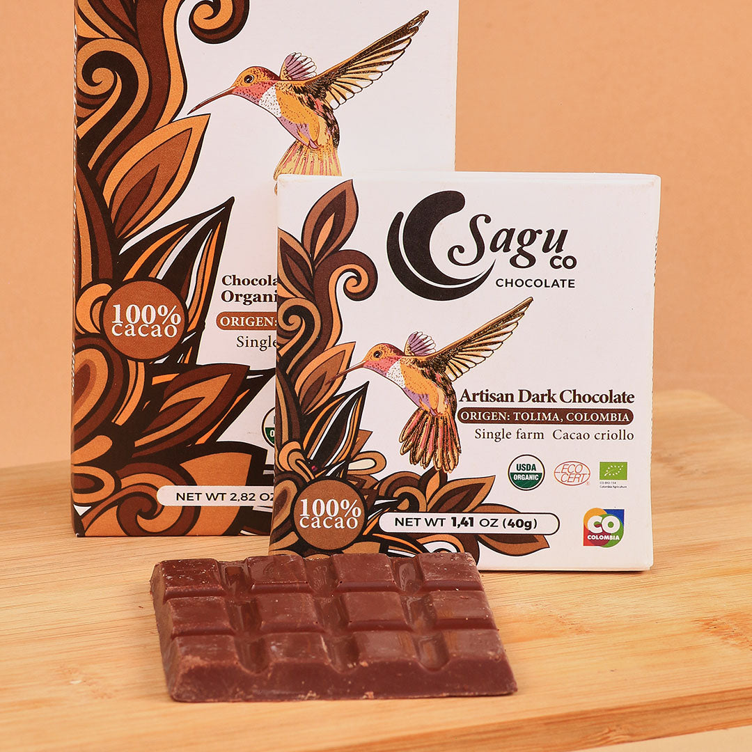 Chocolate Premium 100% de cacao 40g