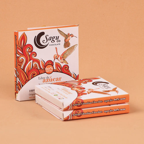 Chocolate  60% cacao Sin azúcar - Sugar free - 40g