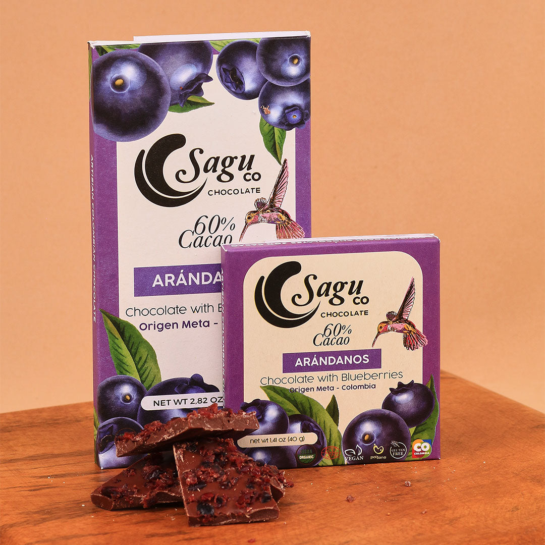 Chocolate Premium 60% de cacao con arándanos 80g