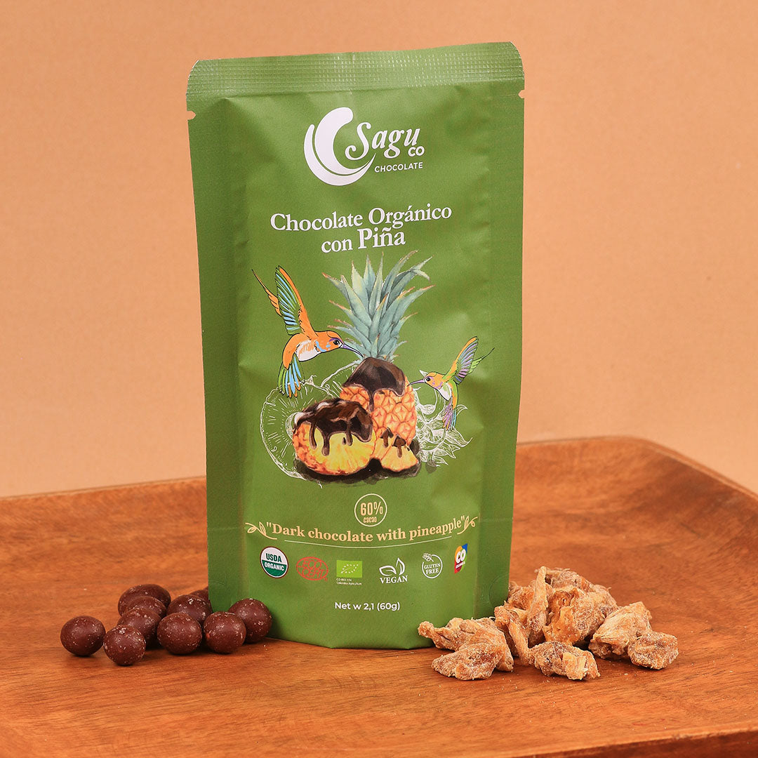 Chocolate Orgánico con Piña 60% cacao - 60g – Sagu Chocolate