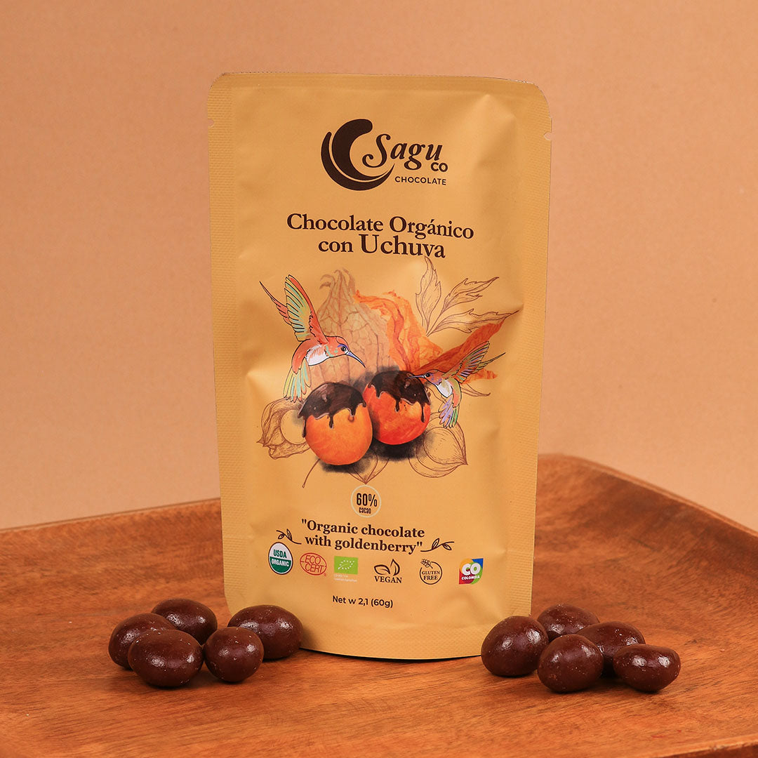 Chocolate Premium 60% de cacao con uchuva 60g