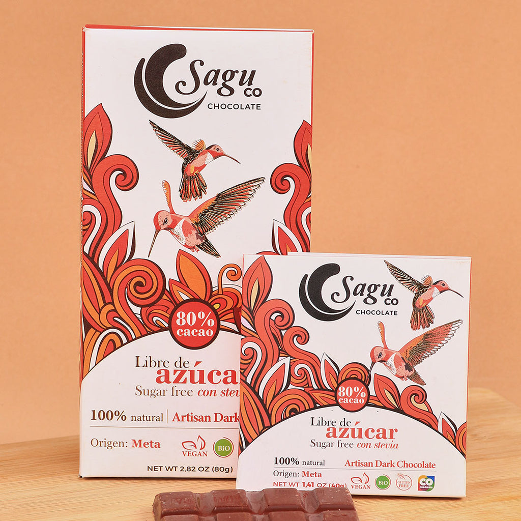 Chocolate Premium 80% de cacao Sin azúcar Sugar free 80g