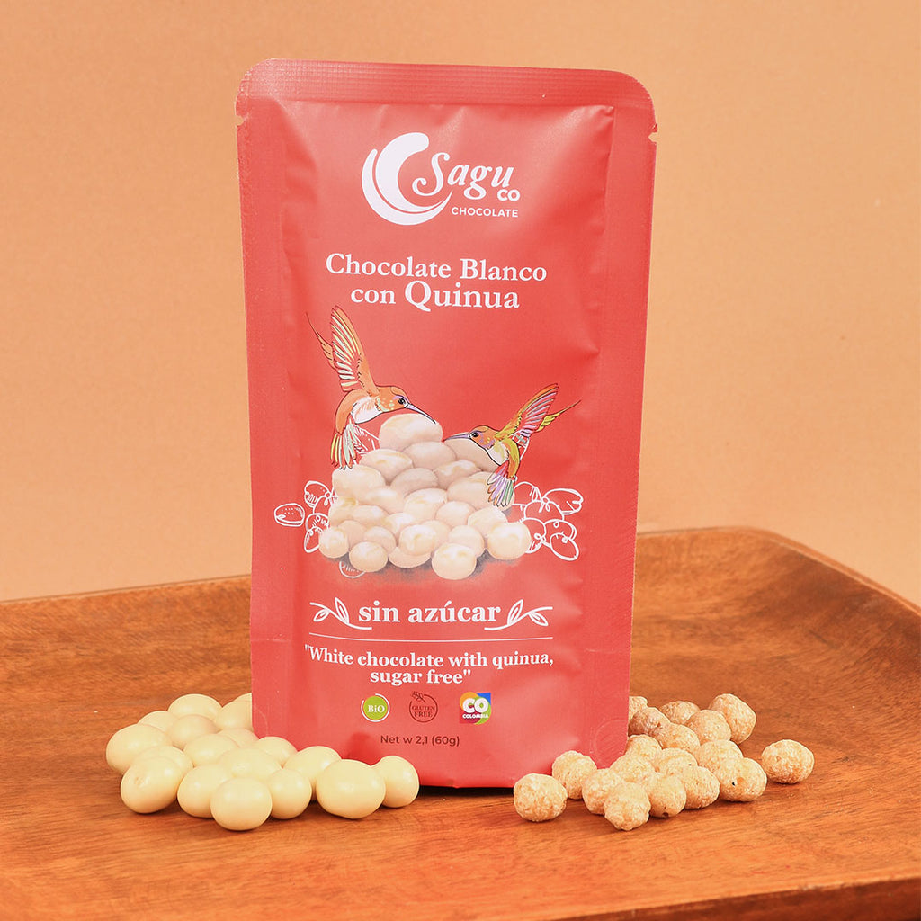 Chocolate blanco con quinua Sin azúcar Sugar free 60g