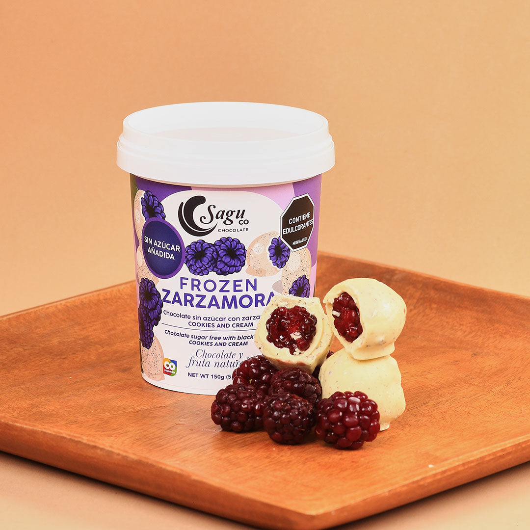 Chocolates congelados Cookies & Cream con Zarzamora Sin azúcar Sugar free 150g x 3 uni