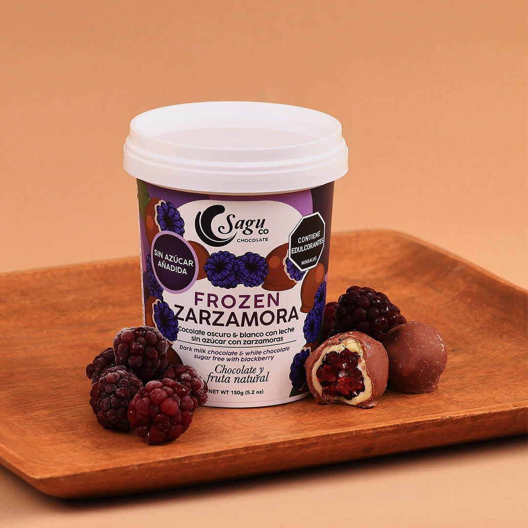 Chocolates congelados oscuros con Zarzamora Sin azúcar Sugar free 150g x 3 unidades