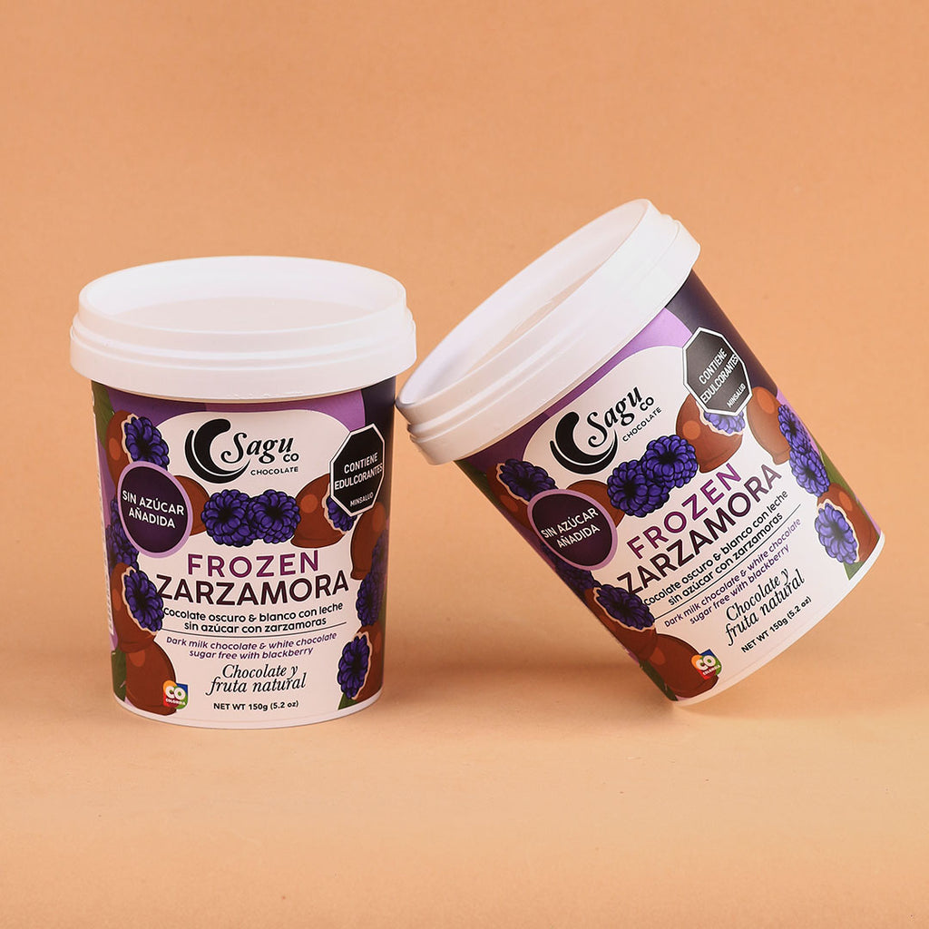 Chocolates congelados oscuros con Zarzamora Sin azúcar Sugar free 150g x 3 unidades