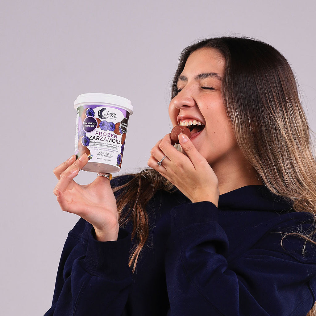 Chocolates congelados oscuros con Zarzamora Sin azúcar Sugar free 150g x 3 unidades