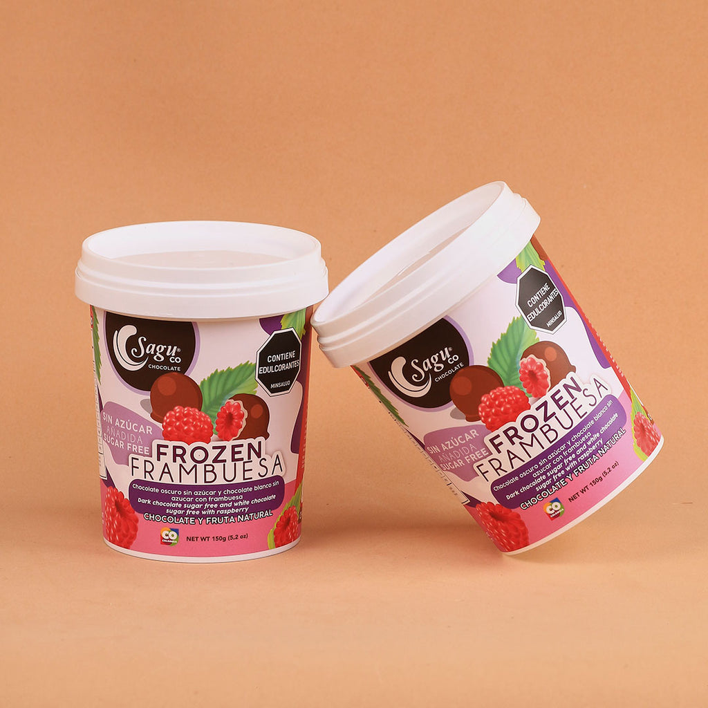 Chocolates congelados oscuros con frambuesa Sin azúcar Sugar free 150g x3 unidades