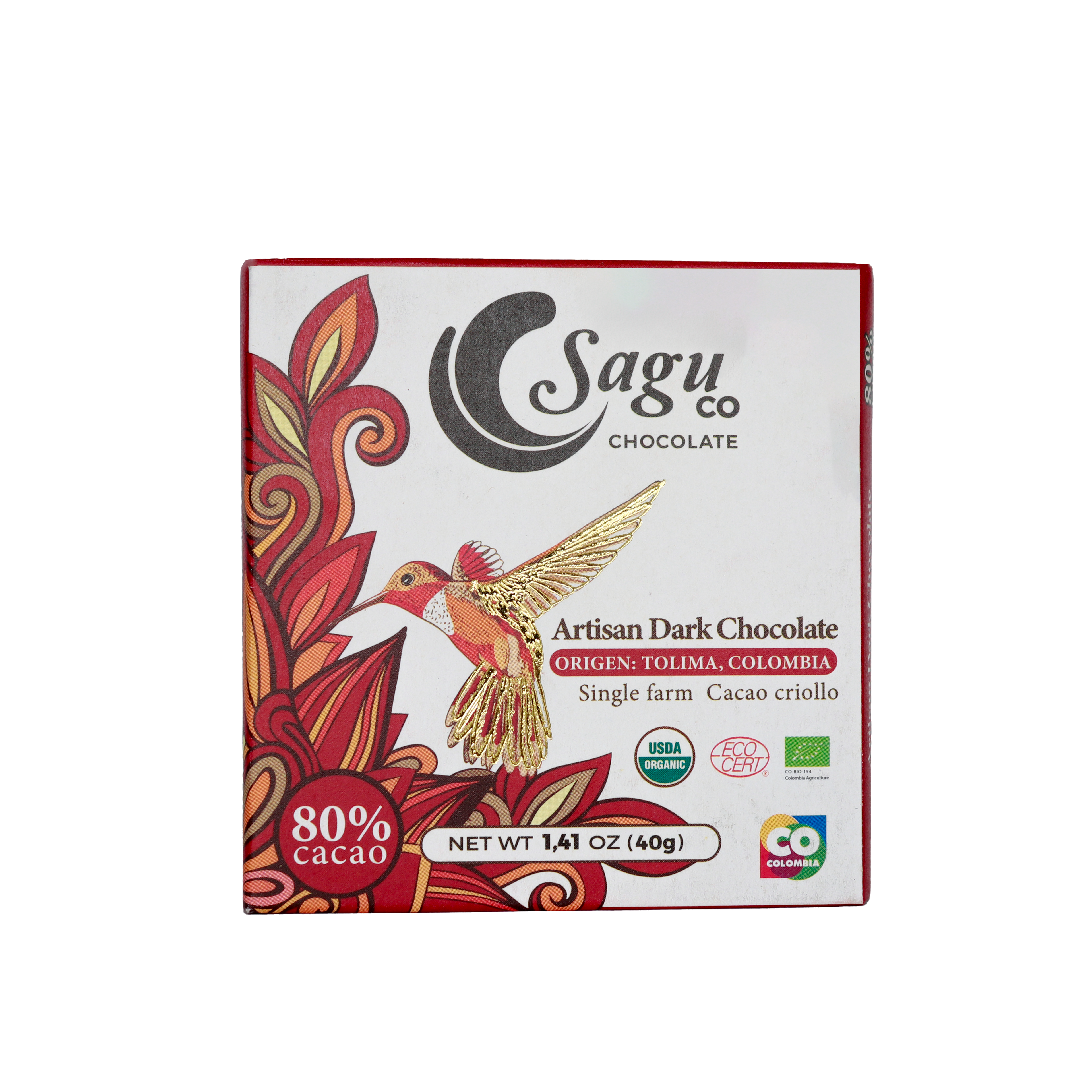 Chocolate Premium 80% de Cacao Criollo 40g