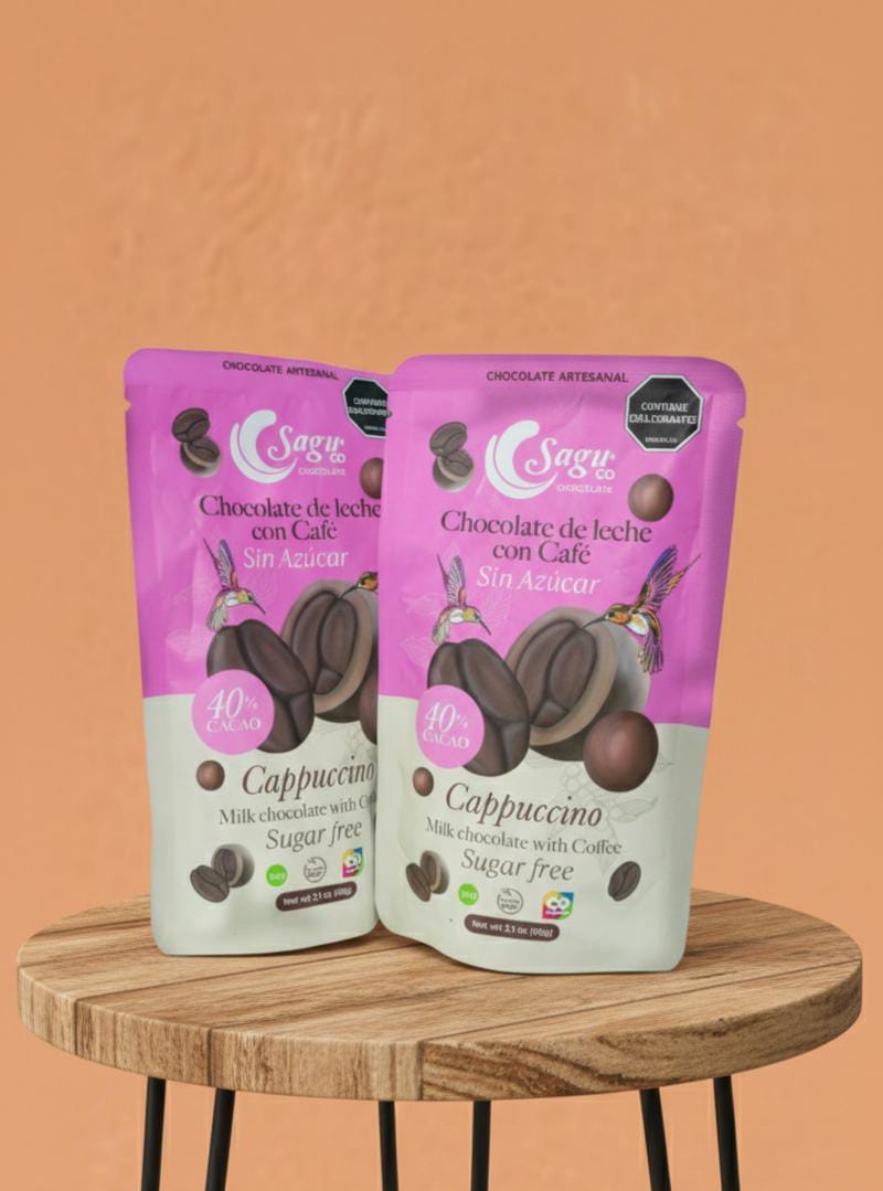 Chocolate de leche con café sin azúcar 40% de cacao 60g