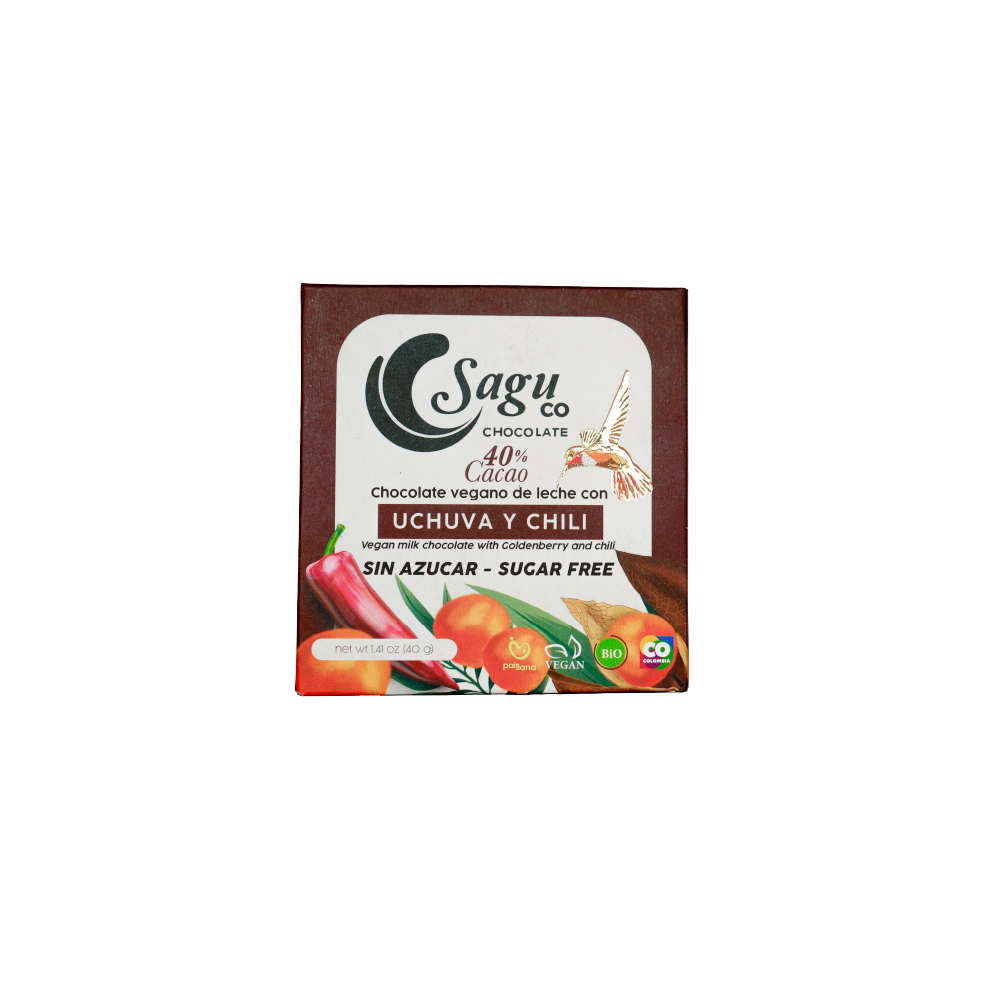 Chocolate Premium 40% de cacao con uchuva y chili 40g