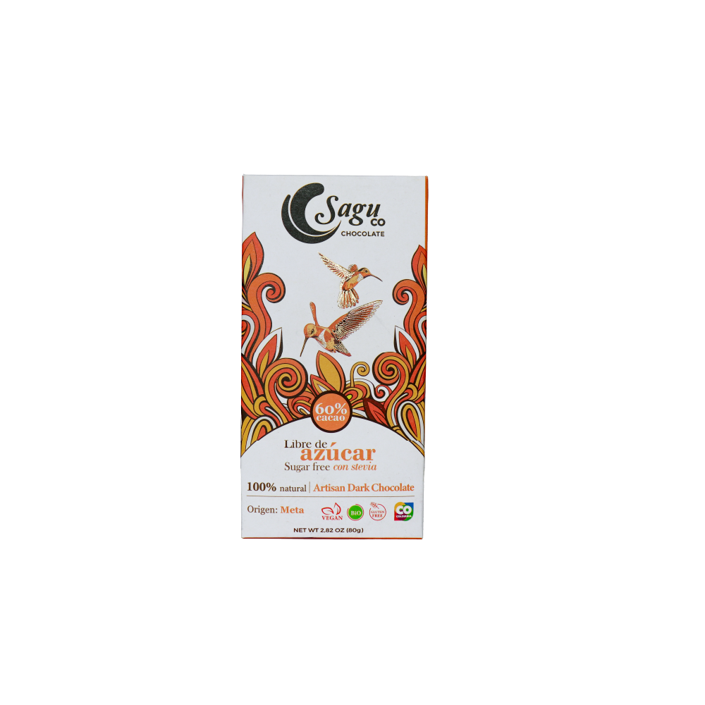 Chocolate Premium 60% de cacao Sin azúcar Sugar free 80g