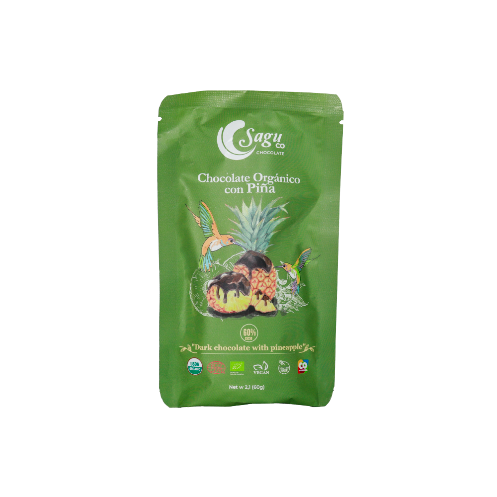 Chocolate Orgánico con Piña 60% cacao - 60g – Sagu Chocolate