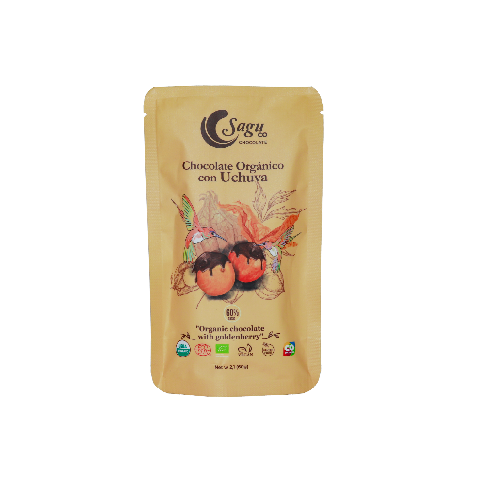 Chocolate Premium 60% de cacao con uchuva 60g