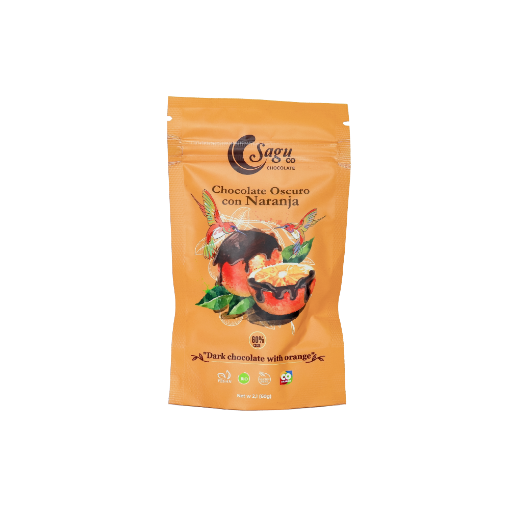 Chocolate Premium 60% de cacao con naranja 60g