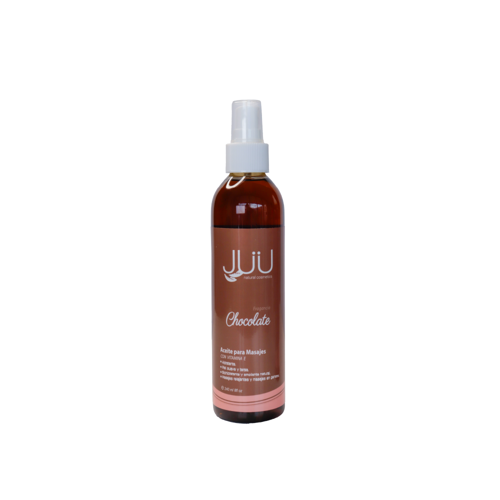 Aceite hidratante JUU con Vitamina E, Chocolate para tu piel