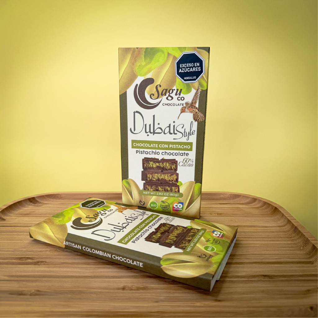 Chocolate Dubai con pistacho 60% cacao -  80g