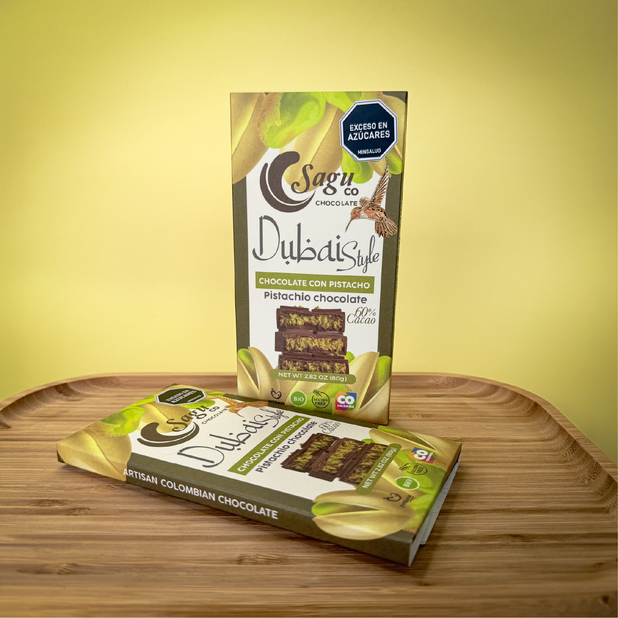 Chocolate Dubai con pistacho 60% cacao -  80g