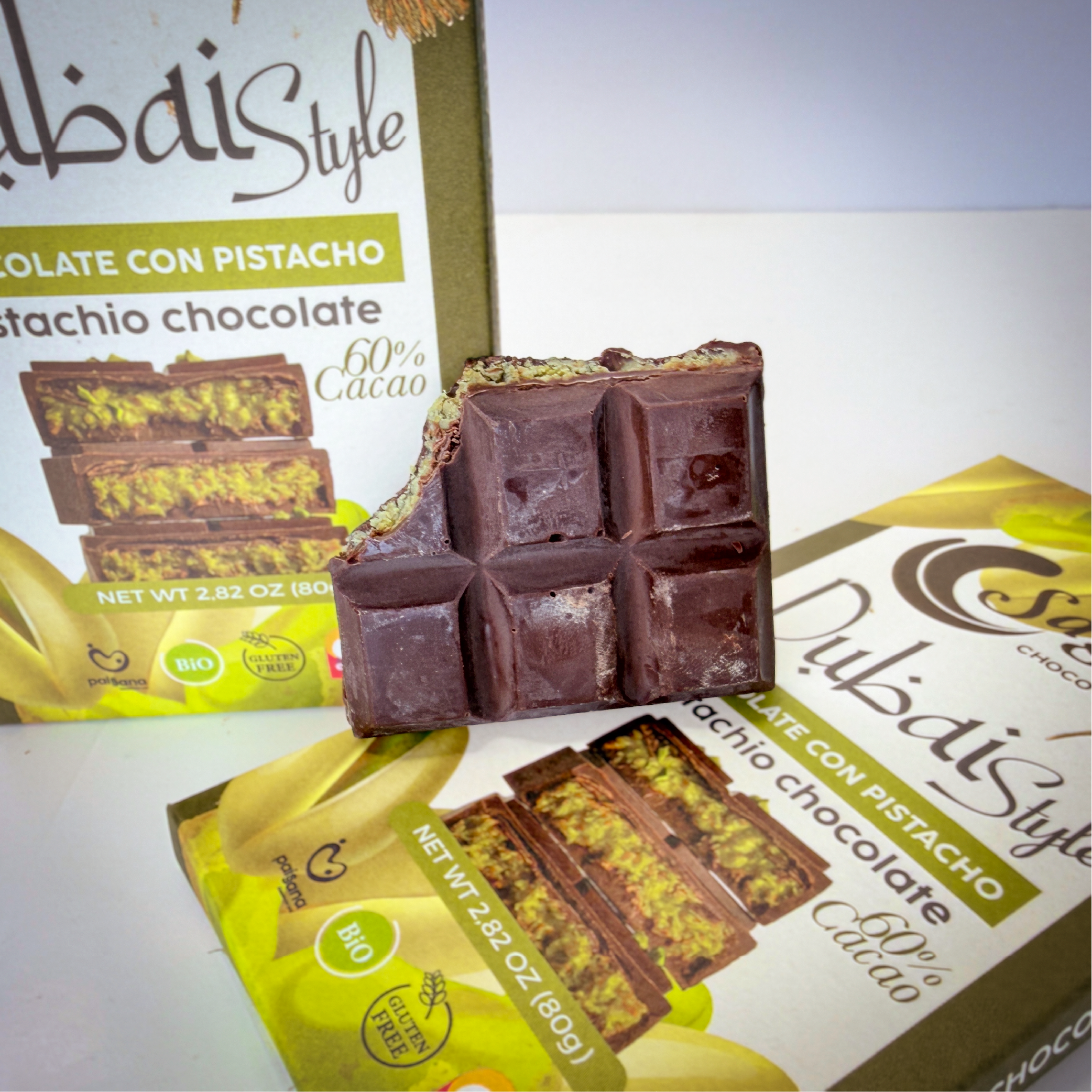 Chocolate Dubai con pistacho 60% cacao -  80g