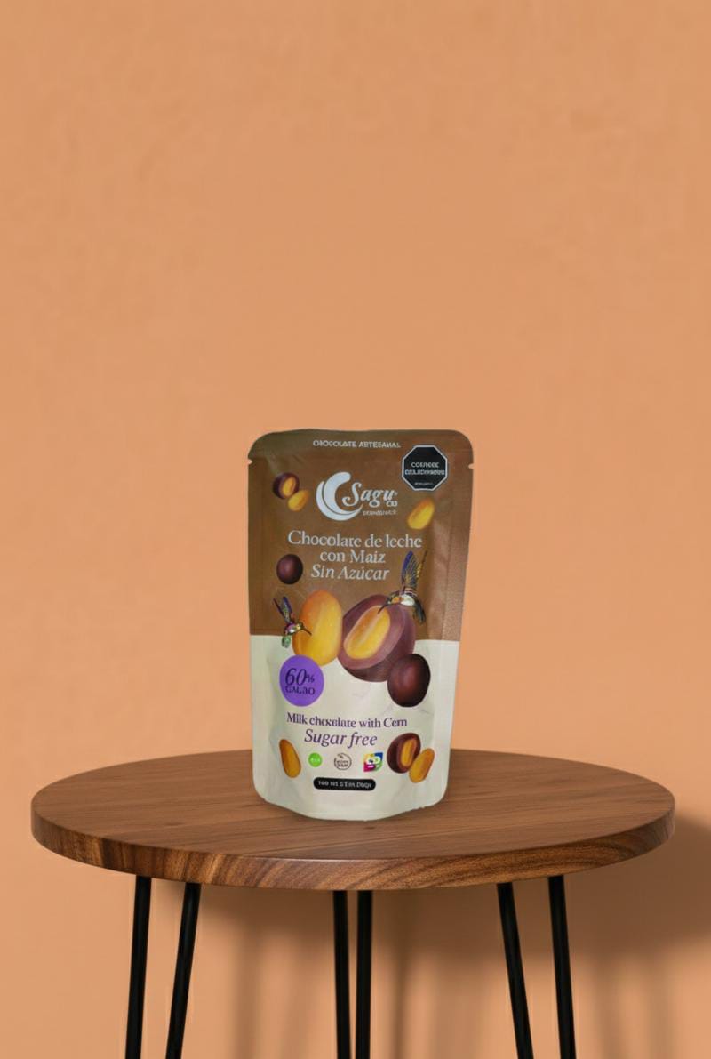 Chocolate de leche con maíz sin azúcar 60% de cacao 60g